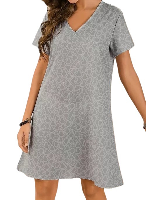 Casual Solid Color Long V-Neck Sexy Fashion Dress