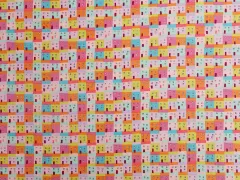 Plain Weave Cotton Cute Cartoon Car And House Idyllic Fabric - Jkt20F - View 1