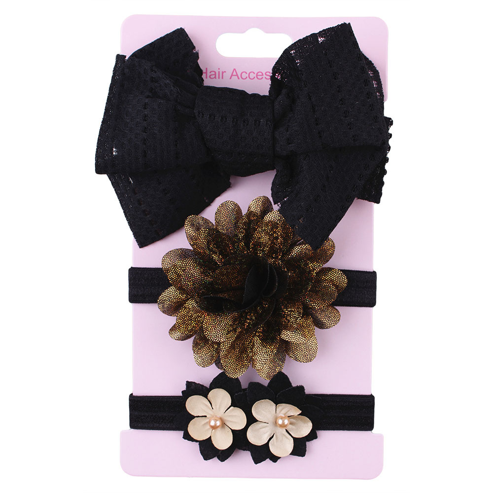 Baby Head Flower Child Bow Headdress Black - Shop at LoveMi