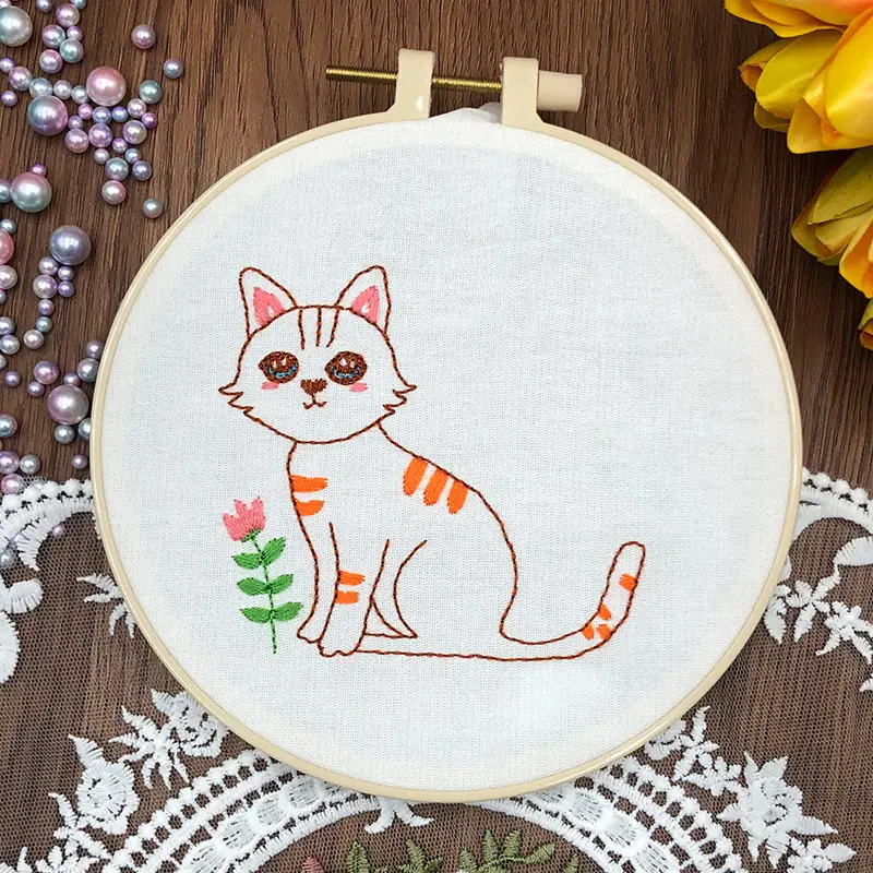 Children Cartoon Animal Diy Hand Embroidery Kit