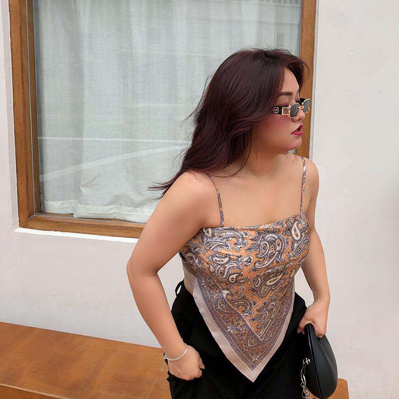 Hot Girl Silk Scarf Camisole Plus Size Women's Clothing