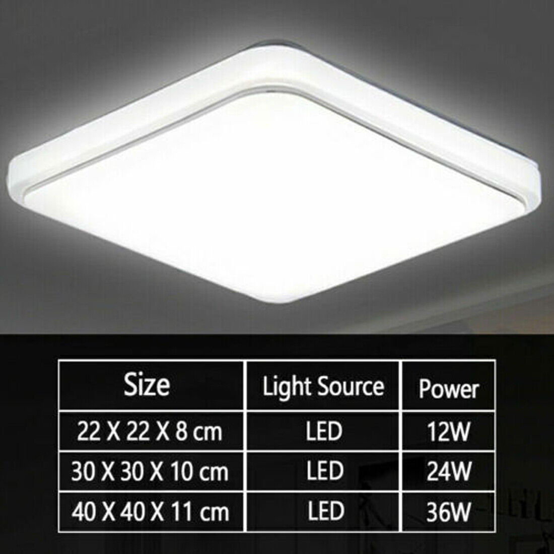 Square Ceiling Lamp, 24W