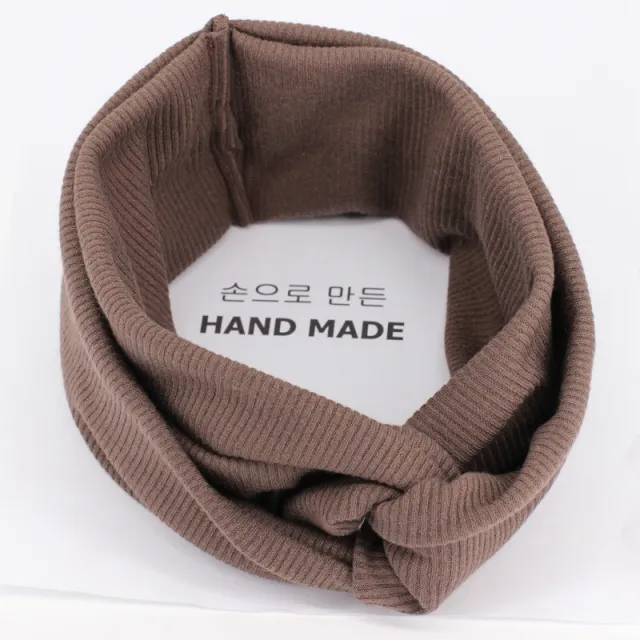 Cross Headband Wild Horizontal Knit Elastic Wool Headband Grey - Shop at LoveMi