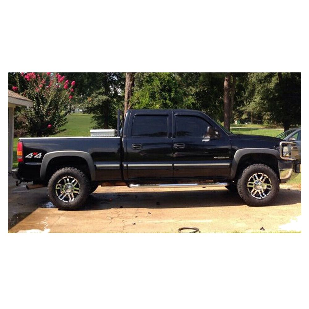 Fit 01-06 Chevy Silverado GMC Sierra Crew Cab Smoke Tinted Acrylic Window Visors