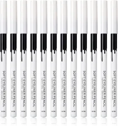 White And Black Eyeliner Pencil Set For Eyebrows, Eyeshadow And Lips. Includes Sharpener. Waterproof , Long-lasting - 12Pc White Eyeliner - View 1