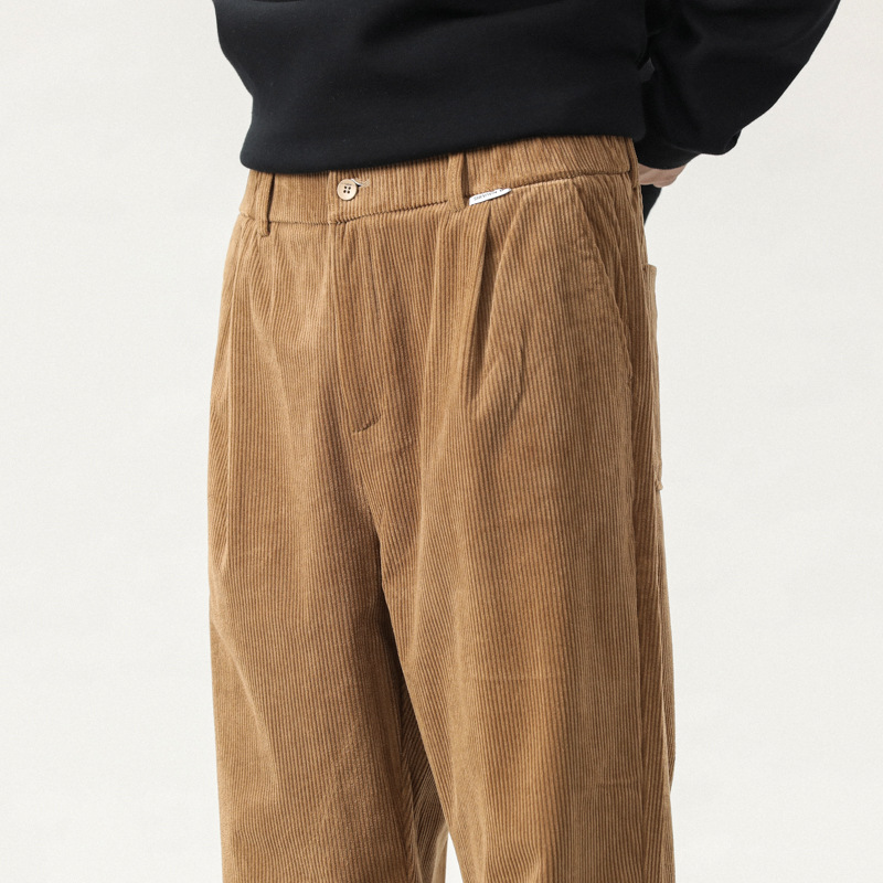 Men's Fashion Retro Corduroy Straight Harem Casual Pants