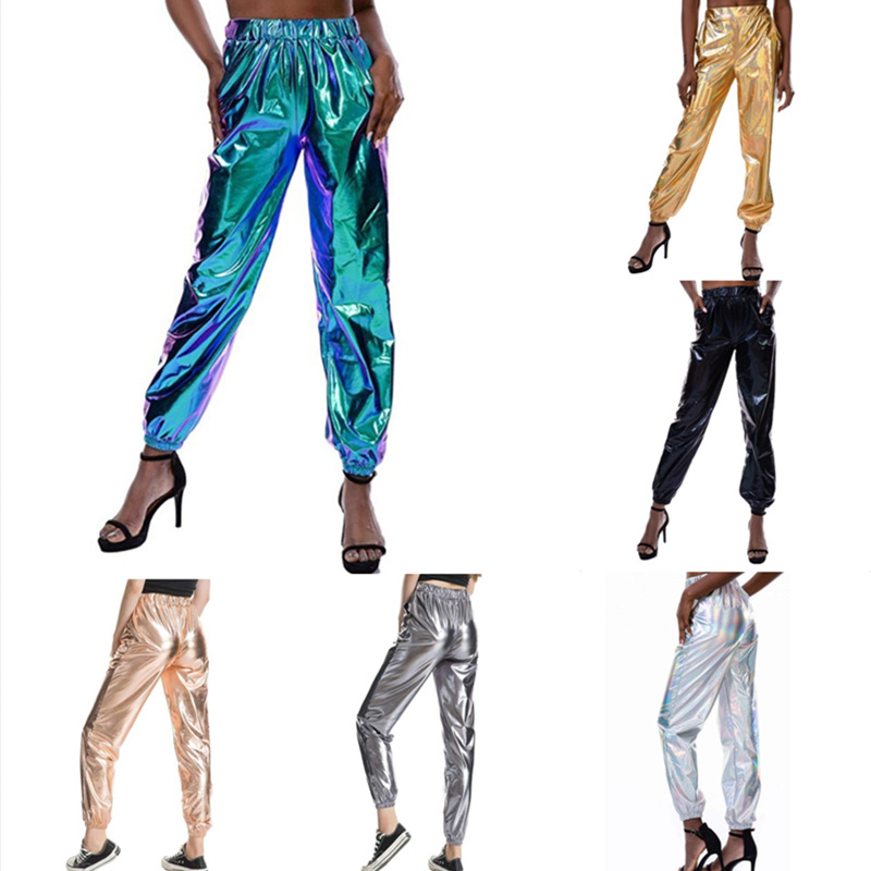 Fashion Casual Colorful Solid Color High-elastic Women's Trousers