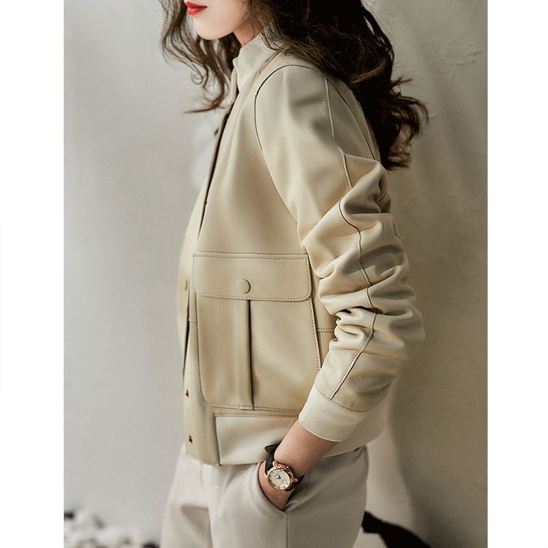 Temperament Round Neck Thread Modified Straight Jacket