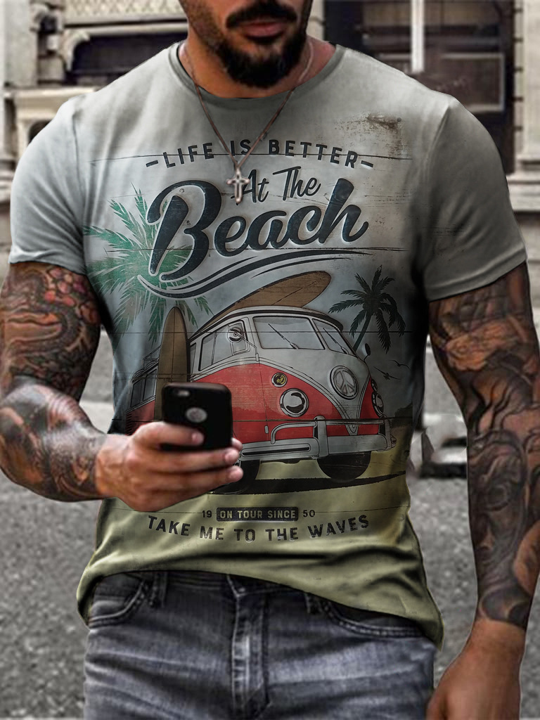 Title 4, Modieus casual T-shirt met digitale print, rond...