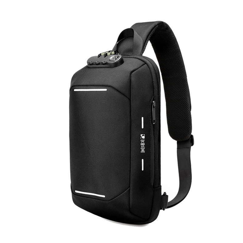 Men's Fashion Casual Multifunctional Waterproof Anti theft Shoulder Bag Black - Shop at LoveMi