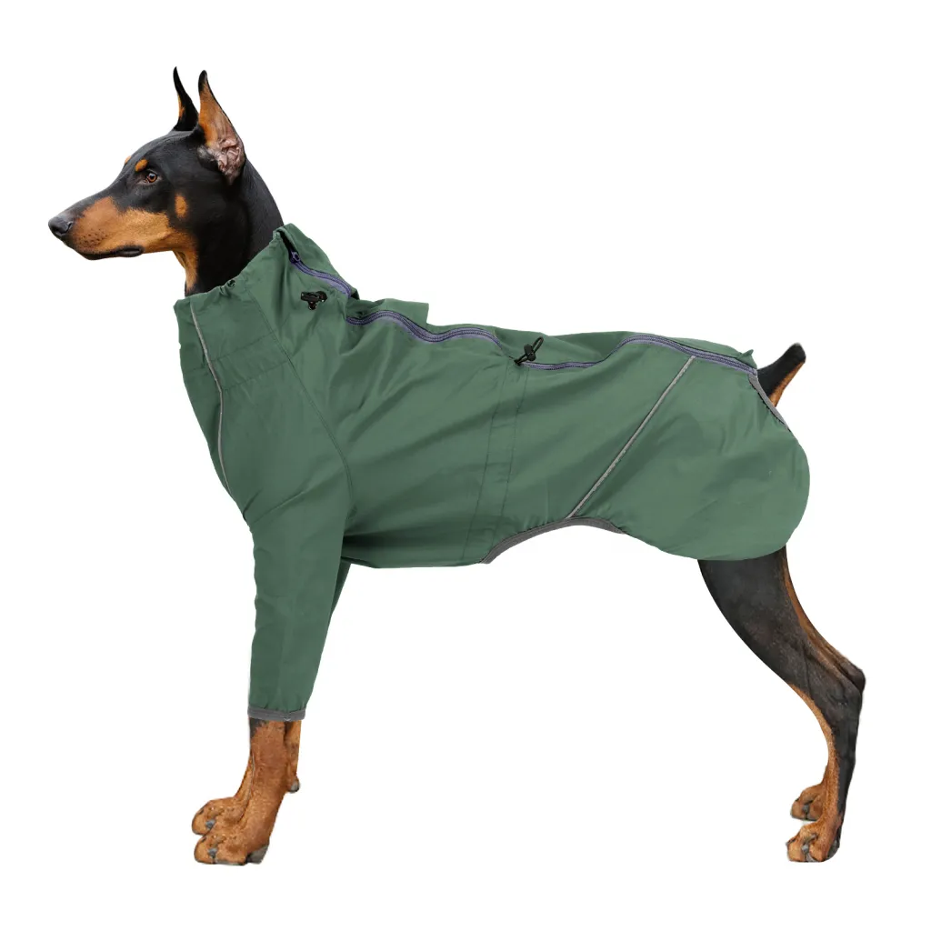 Dog Clothing With Traction Hole Reflective - Military Green
