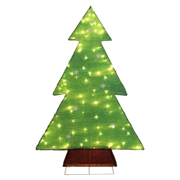 4FT Lighted Christmas Tree Yard Decorations, Pre lit Holiday Decor With 110 Warm White LED Lights For Xmas Outdoor Indoor Decor Lighted Holiday Dis... Default Title - Shop at LoveMi