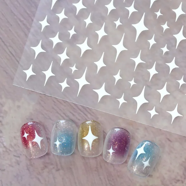 Embossed Black and white Butterfly Rose Nail Stickers Color05401 - Shop at LoveMi