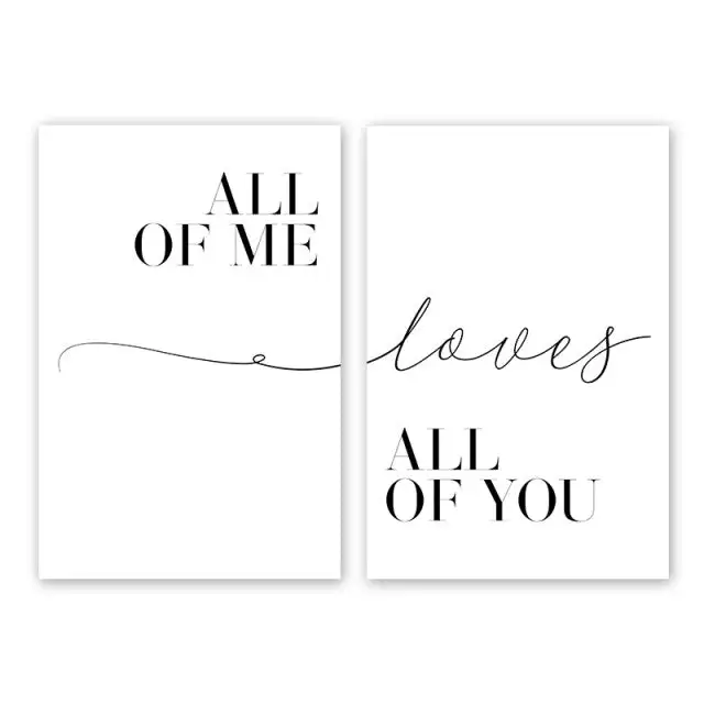 Black And White Inspirational Love Quotes Poster Living Room Decoration Painting 3 Style - Shop at LoveMi