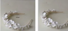Bridal Simple Ceramic Flower Headband - Set - View 1