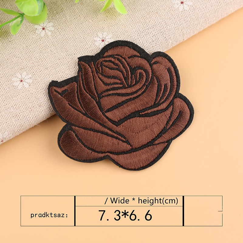 Title 6, Rose flower embroidered cloth sticker, perfect ...