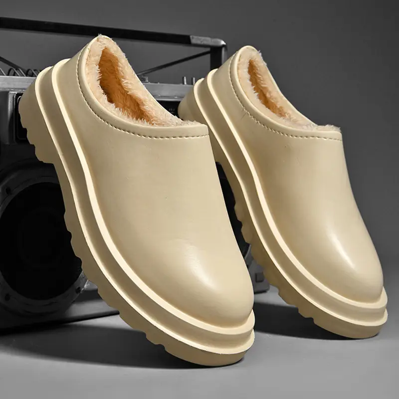 Men's Indoor Toe Toe Thick Sole Cotton Shoes