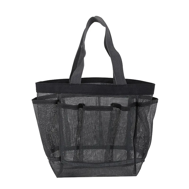 Portable Mesh Beach Bag Bathing Swimming Bath Bag - Grey