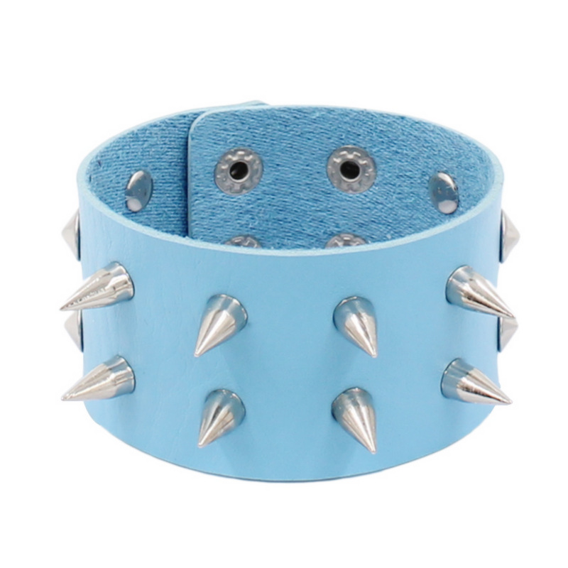 Fashion Leather Rivet Snap Bracelet - Image 17