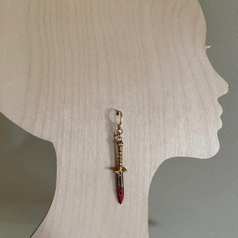 Asymmetric Gilded Women's Dagger Earrings Bohemia