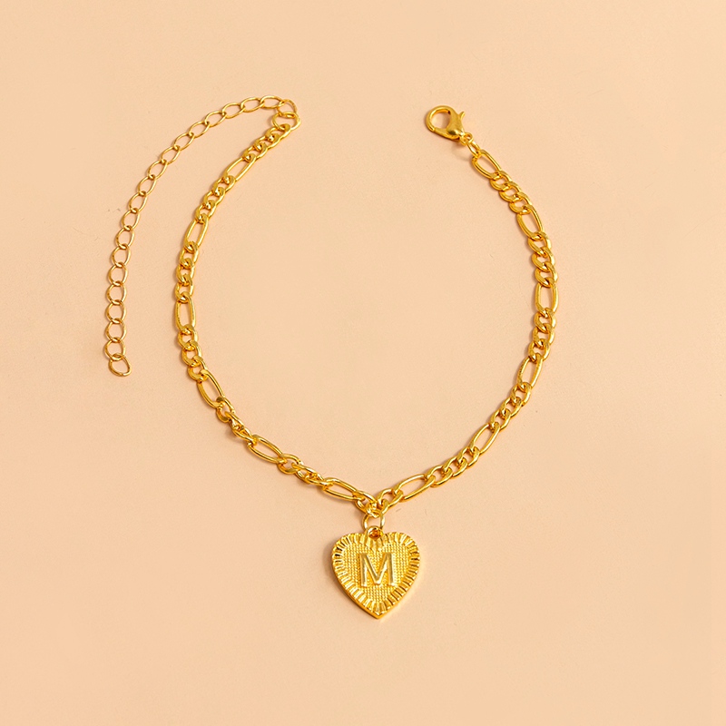 … Color Heart Pendant Foot Bracelets Women