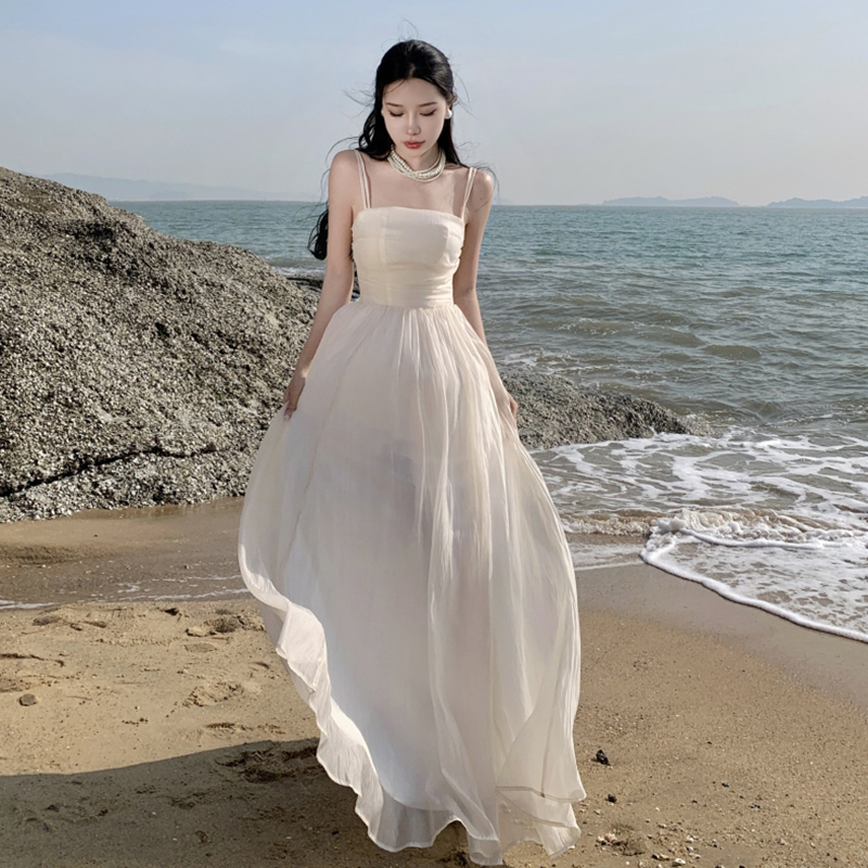 Pleated Drawstring Long Dress, picture 3 of 6