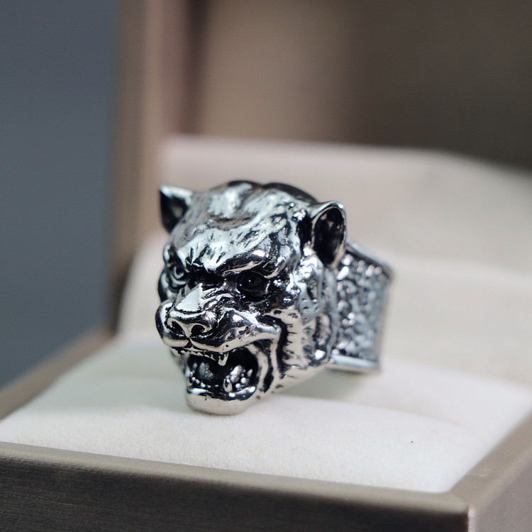 Men's Trendy Metal Ring, Retro Cool Stylish Totem Geometric Design Ring, Adjustable Open Band For Men