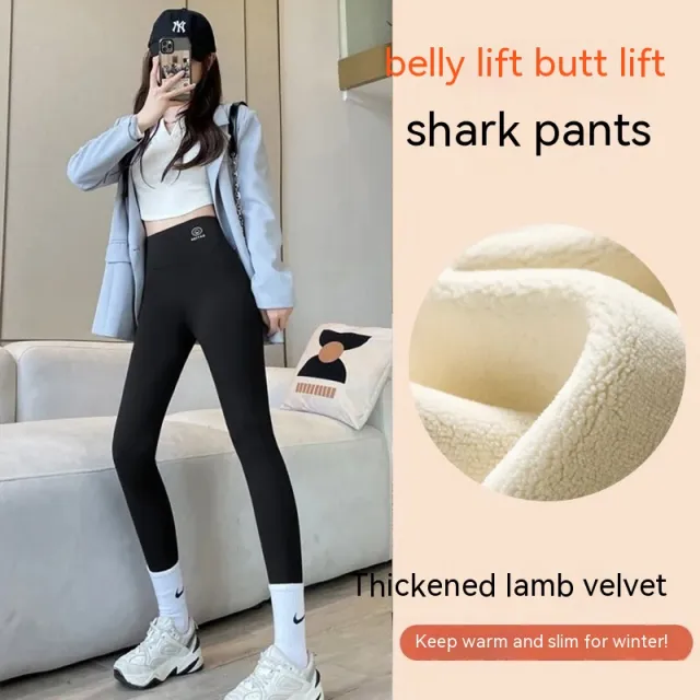Women's Fashion Thick Warm No Embarrassment Line Leggings Velvet Black - Shop at LoveMi