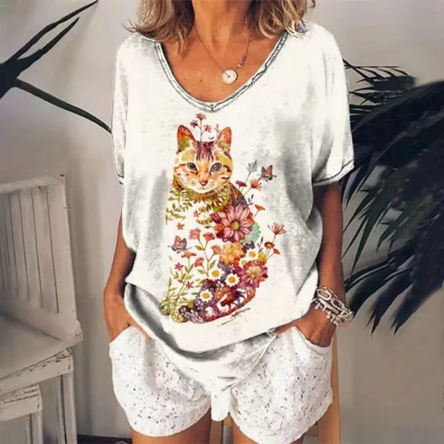 T shirt Animal Print Casual Loose Street Trend Erxxwaa219 L - Shop at LoveMi