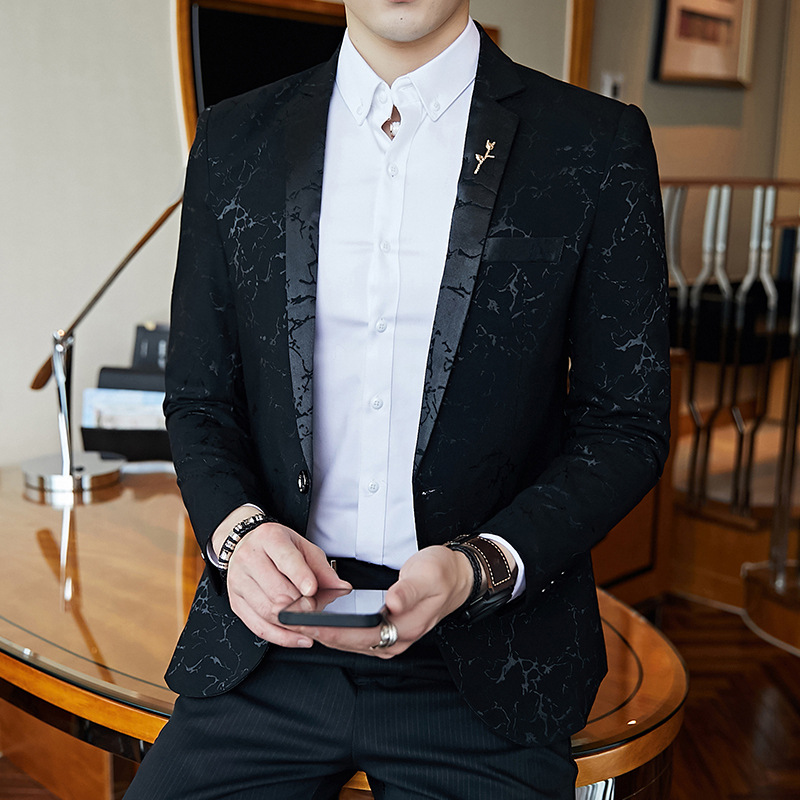 New Style Small Suit Male Slim Barber Small Suit