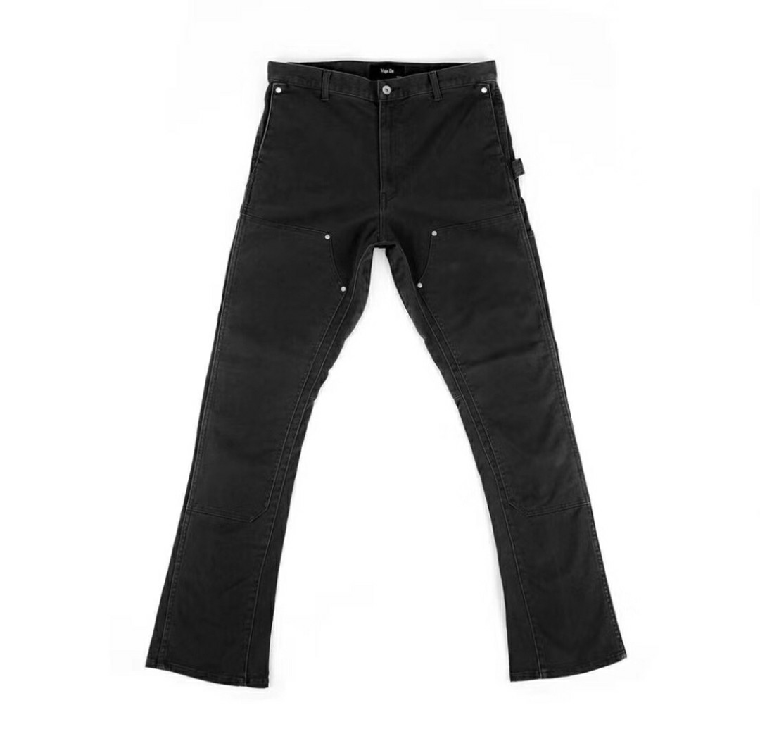 High Street Men's Casual Heavy Industry Customized Washed Micro Zipper Cargo Jeans