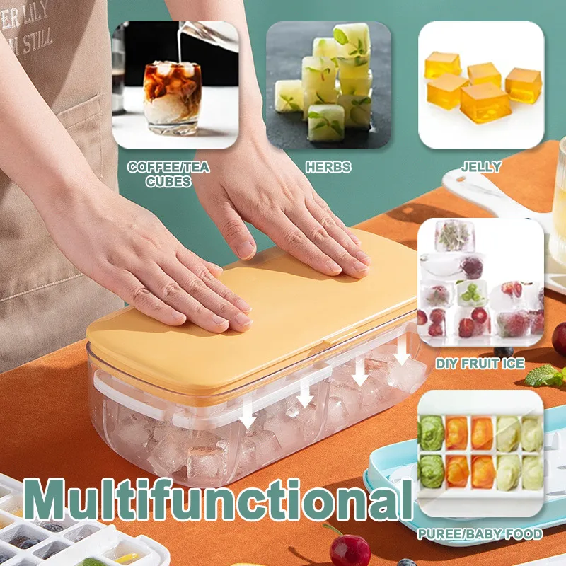 Ice Cube Tray with Storage Box Quick Demould Ice