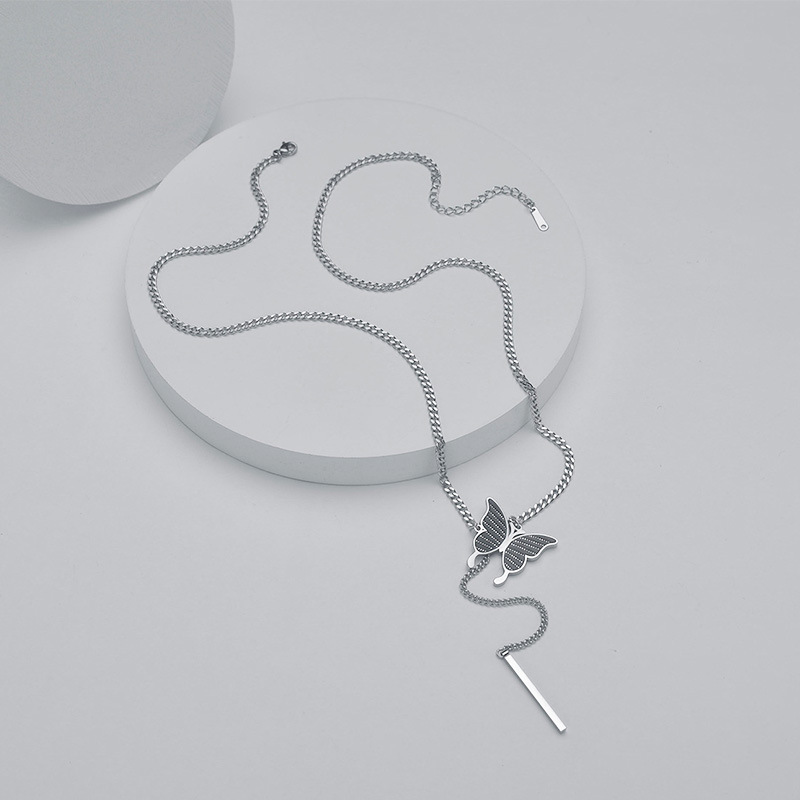 Ins Niche Design Butterfly Pendant Clavicle Chain Net Celebrity All-match Jewelry