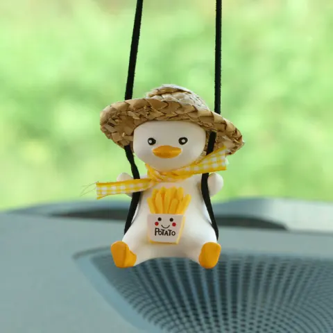 Car Pendant Cute Anime Little Duck Swing Auto Rearview
