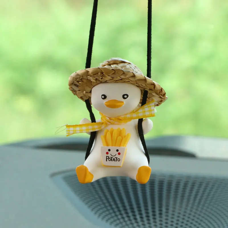 Car Pendant Cute Anime Little Duck Swing Auto Rearview