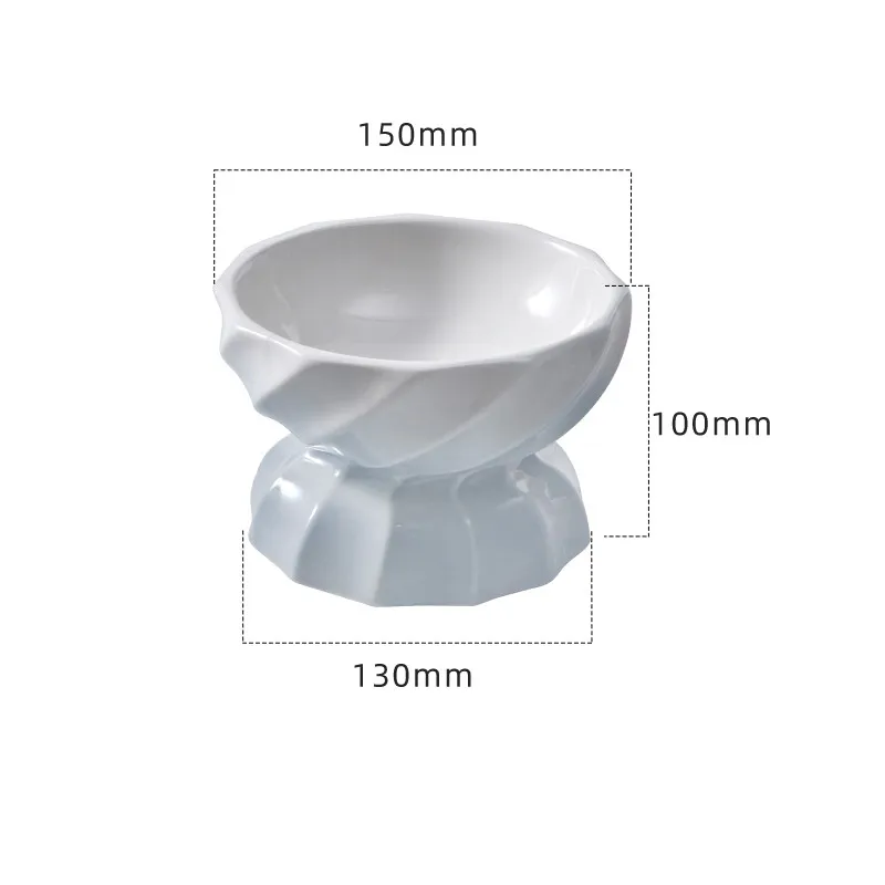 Cat bowl ceramic non-slip food bowl rice bowl - Grey B