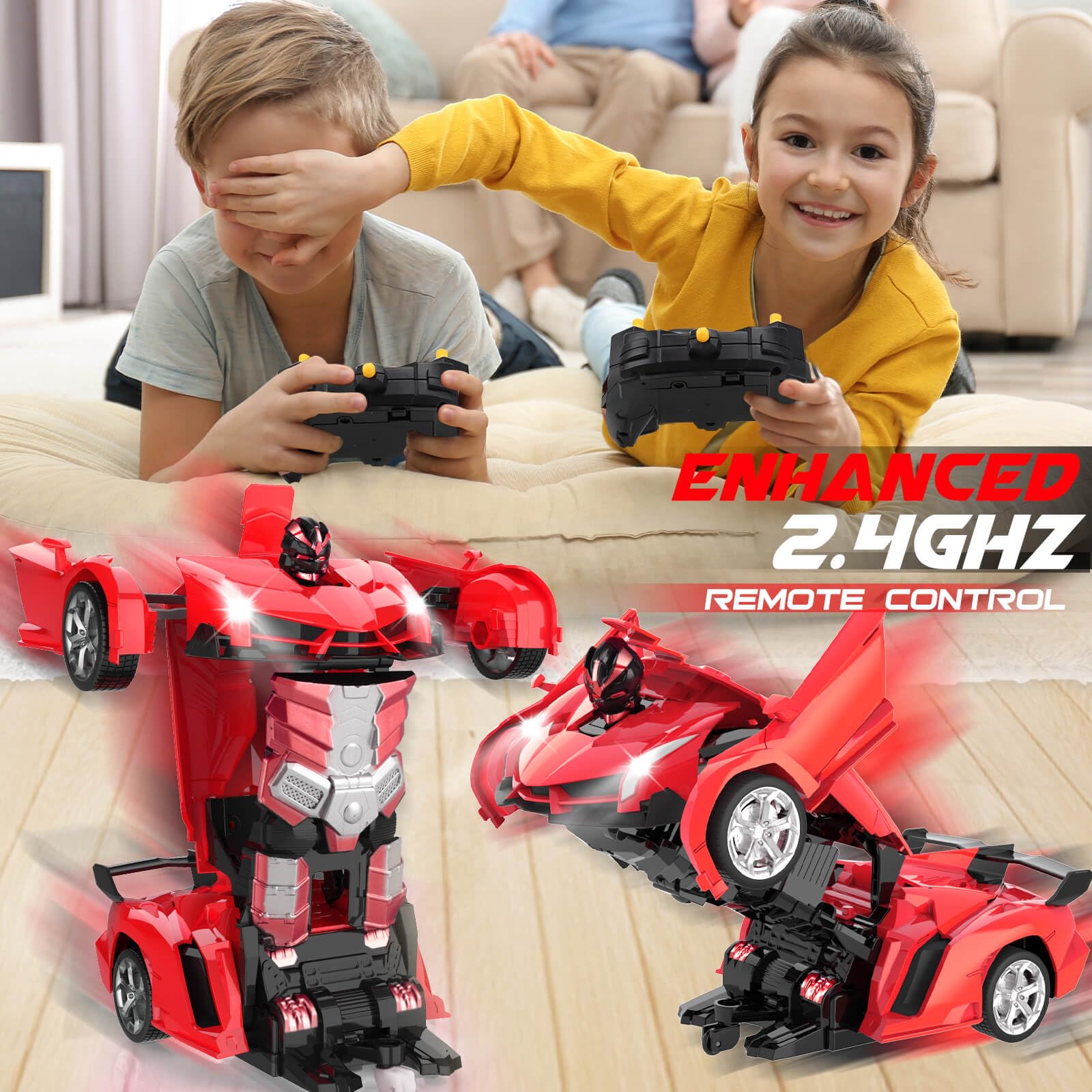 One-Touch Transforming Robot Car Educational Toy With Lights, Sound, Stunt Features, And Omnidirectional Movement,Self-pickup Only. image 14