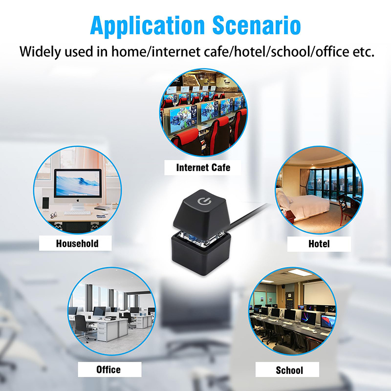 The Power Button For Turning On The Computer, The Extension Cable For The Desktop Computer, The External Startup Host, And The External Key For The Internet Cafe Machine Are All External