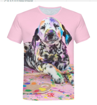 Title 3, Camiseta masculina 3D com estampa de cachorro f...