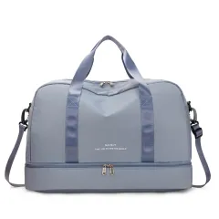 Expandable Travel Bags Dry And Wet Separation Sports Fitness Handbag Women's Large Capacity Totes For Weekend Overnight Shoulder Bag - Blue - View 1