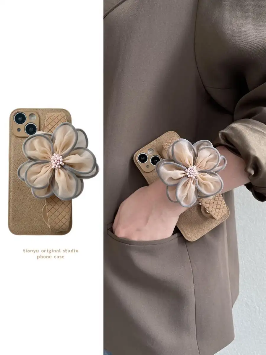 Purple Lace Floral Wristband Phone Case