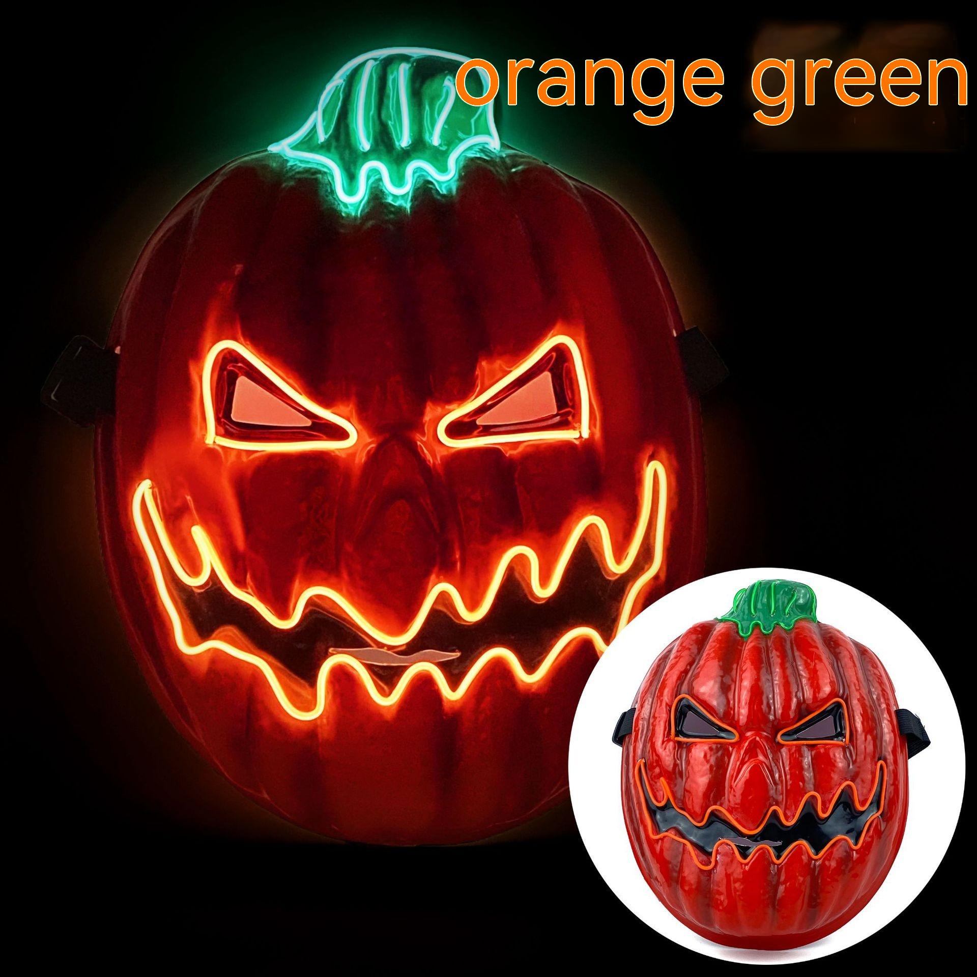 Orange Green Red Pumpkin Head