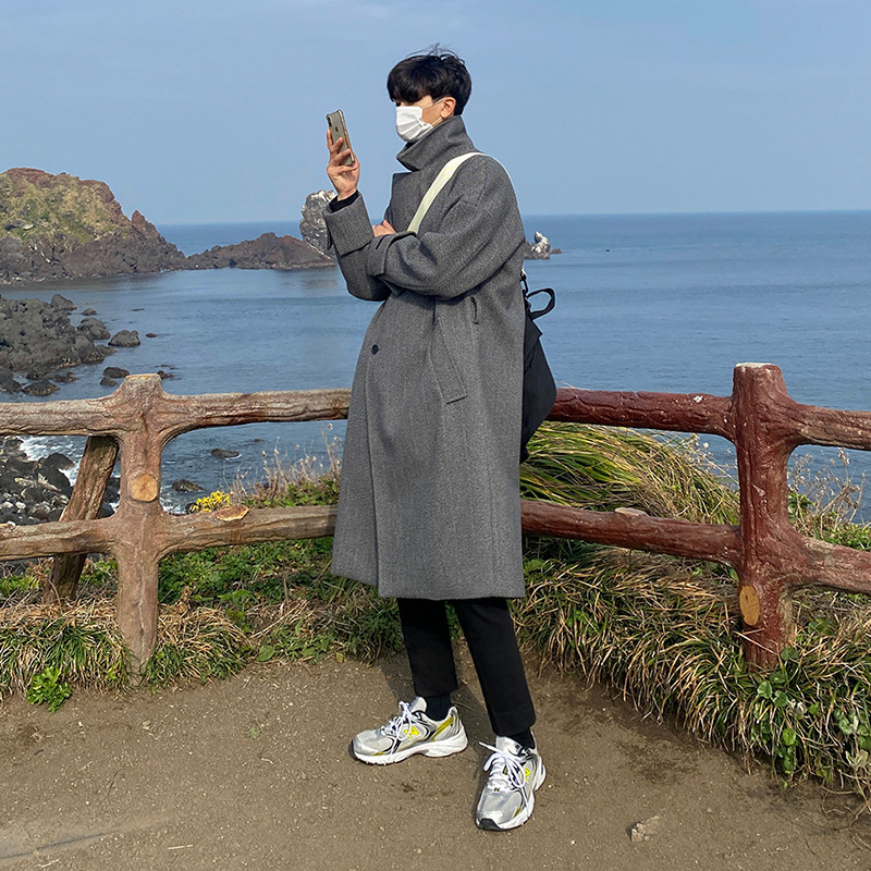 Men's Thickened Casual Loose Trend Over-knee Coat