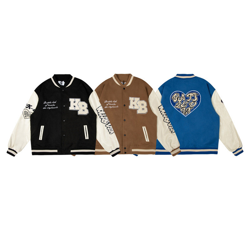 National Tide Retro Baseball Uniform Couple Loose Jacket
