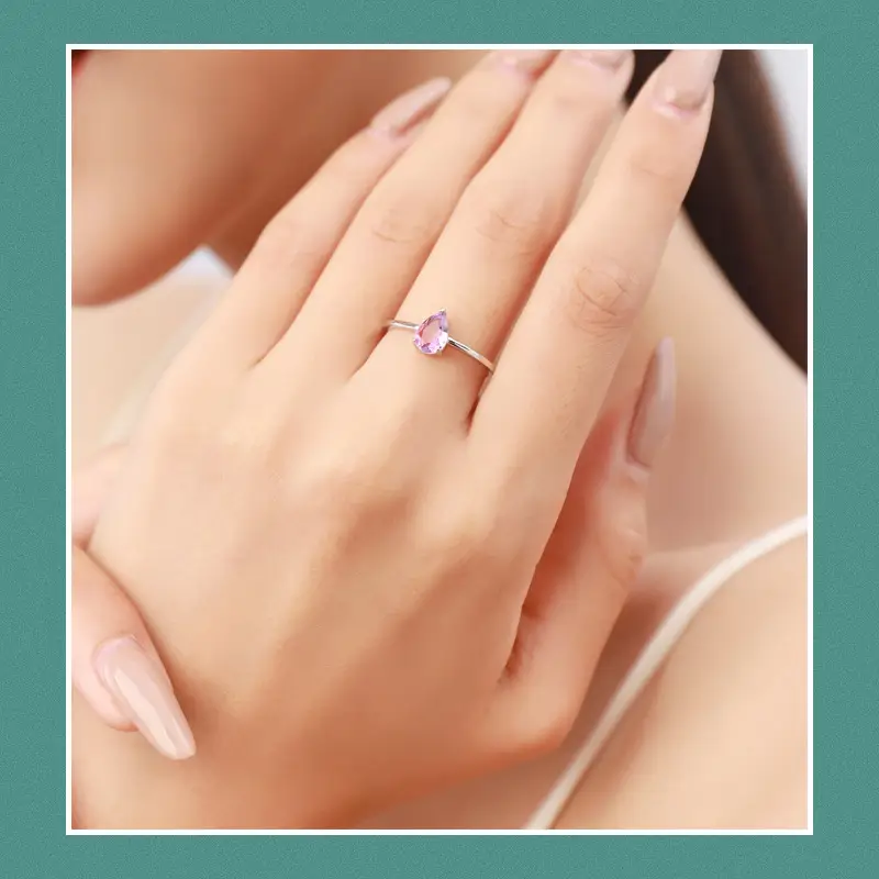 S925 Sterling Silver Drop Simple Ring Femininity