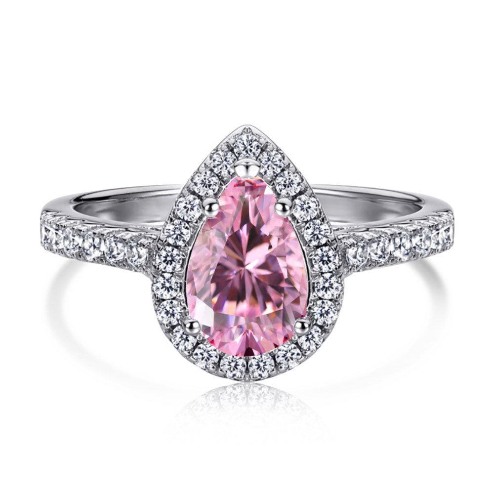 Sterling Silver Inlaid With Drops Of Love Zircon Ring