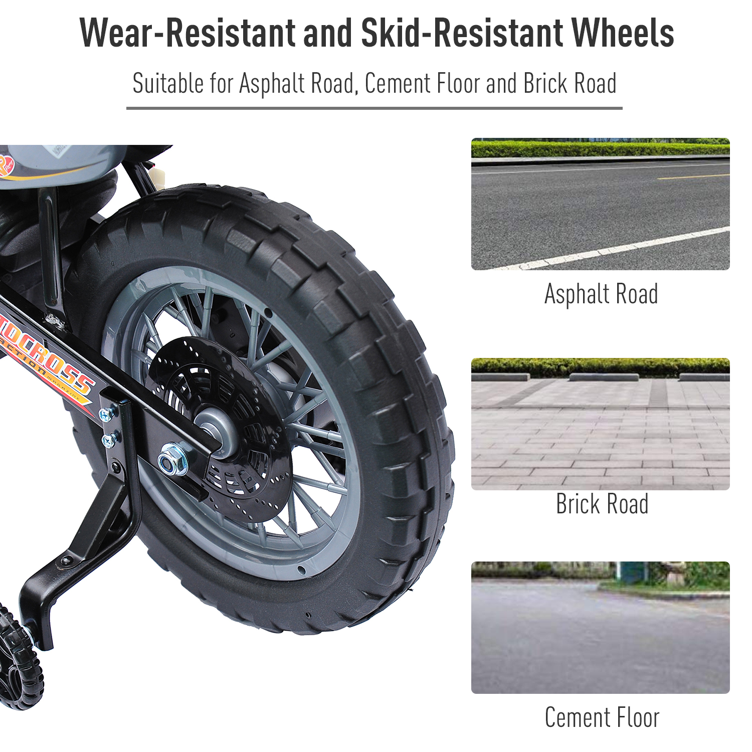 Moto eléctrica para niños de 6 V con ruedas de entrenamiento, a batería, color rojo / Kids 6V Electric Ride-On Motorcycle With Training Wheels, Battery-Powered, Red 53