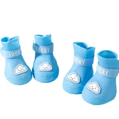 Waterproof Anti-Slip Rubber Rainshoe For Pets,Outdoor Shoe,Ankle Boots,Pet Accessories,Small Medium And Large Dogs And Cats - Blue - View 1