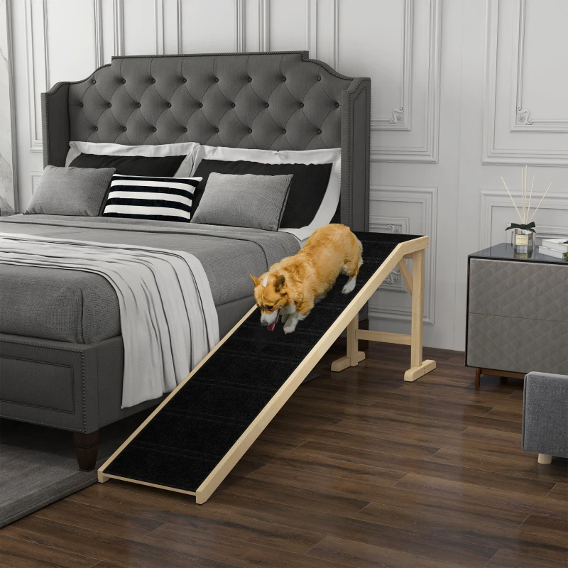Dog Ramp For Bed, Pet Ramp For Dogs With Non-Slip Carpet And Top Platform