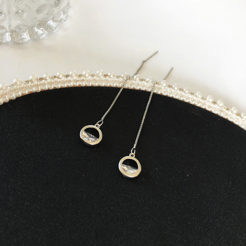 Temperament Simple And Fashionable Round Pendant Ear Line Creative Adjustable Earrings
